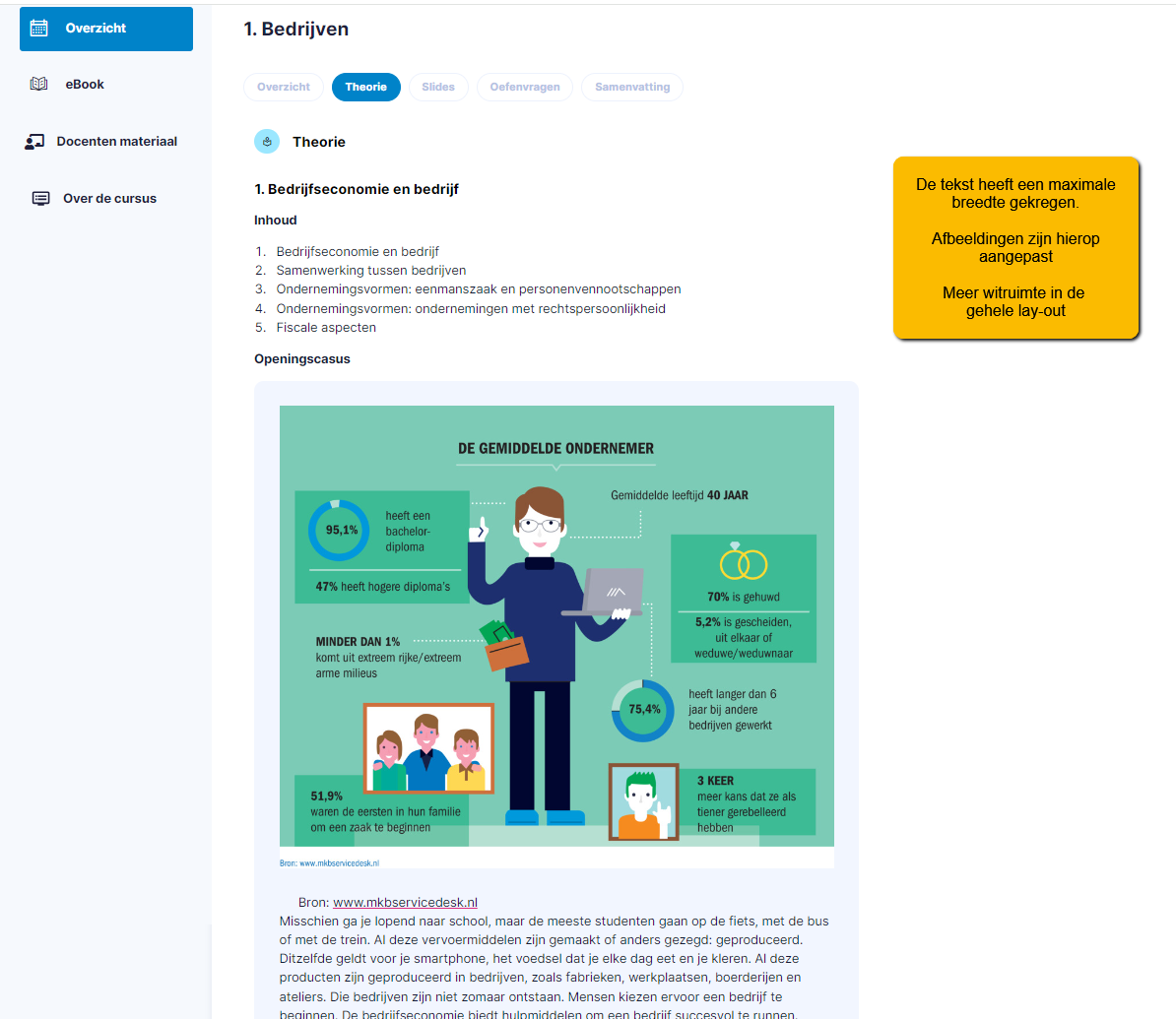 Lay out Verbeteringen Studiemeister